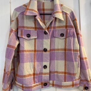 The Nines Women's Plaid Jacket/Flannel - Purple and Orange